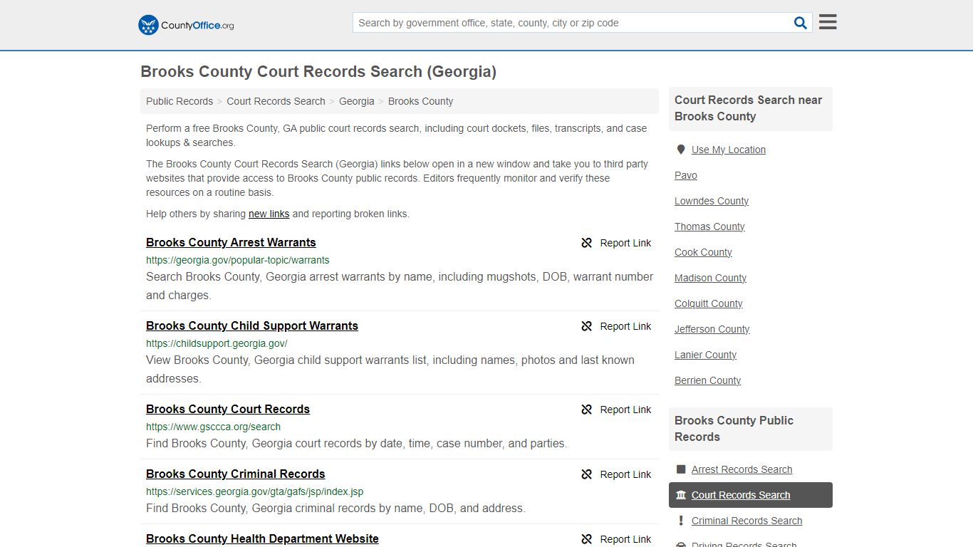Brooks County Court Records Search (Georgia) - County Office